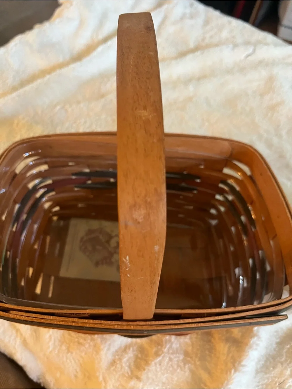 Longaberger Handwoven Two-Piece Basket Set in Natural Wood